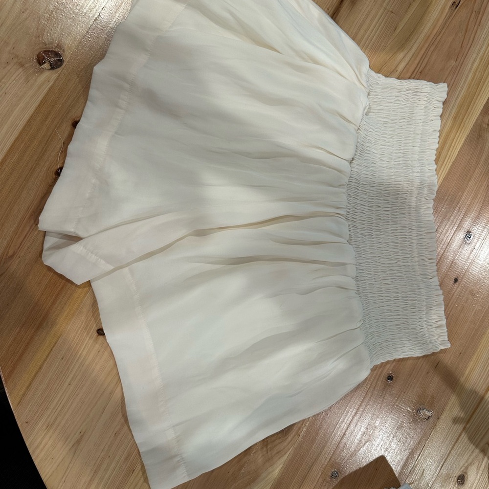White Pleated Shorts